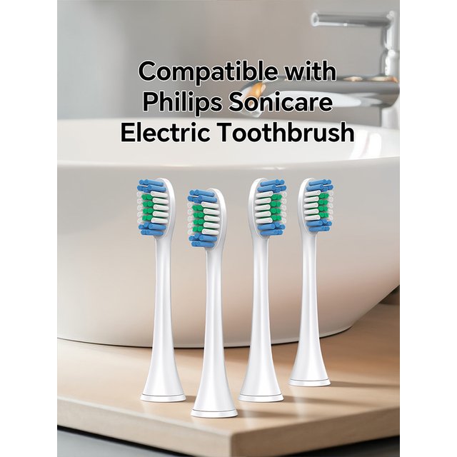 Replacement Brush Heads Compatible with Philips Sonicare Electric Toothbrush Click-on Handles, for 4100 7300 6500 9500 5900