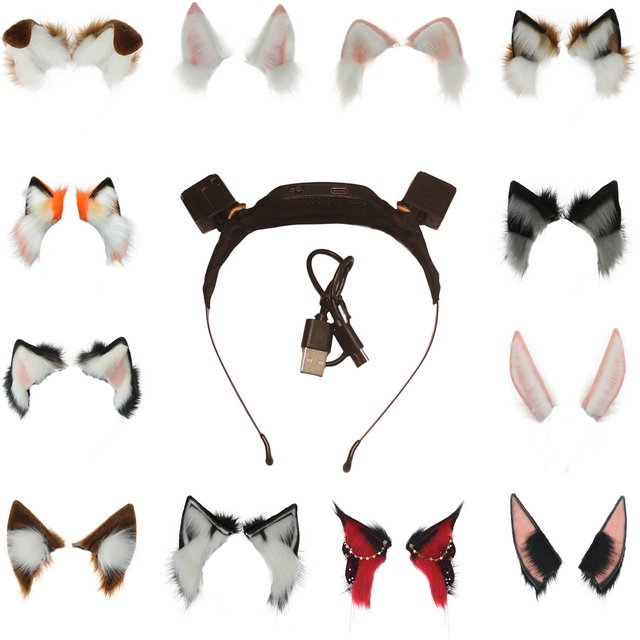 Bricolage bandeau électrique oreilles mobiles fille cadeau renard lapin chat loup Cosplay accessoires carnaval Halloween Club mascarade fête chapeaux