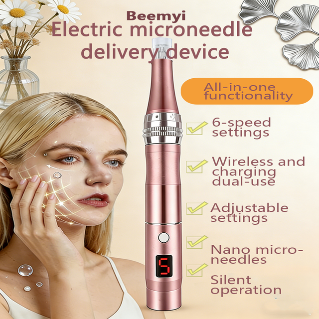Masseur facial électrique portable rechargeable, léger, avec 4 têtes interchangeables pour le soin de la peau du visage et du cou, outil de beauté