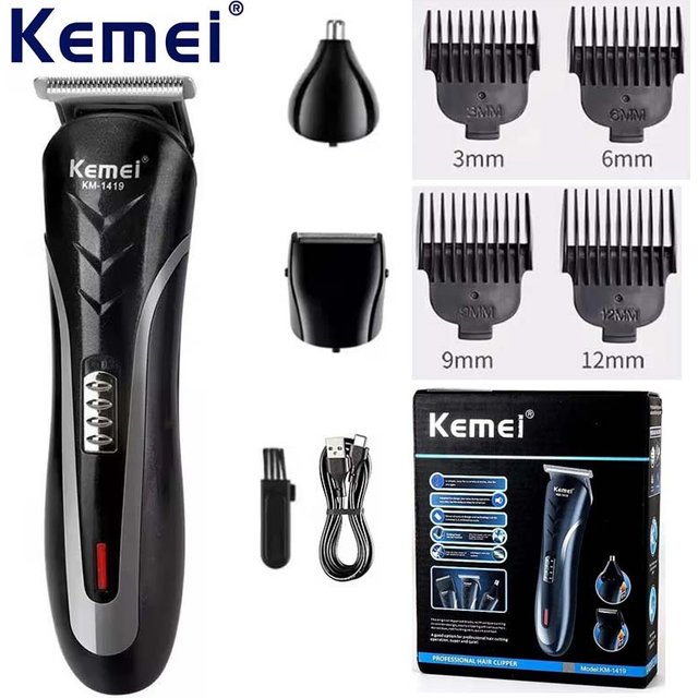 Kemei KM-1419 Rechargeable Electric Hair Clipper Men'S Household Shaver hair trimmer and nose trimmer 3 in 1