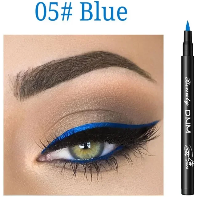 12 Color Color Eyeliner Pen Waterproof Sponge Soft Head Silkworm Laying Pen Quick Drying Black Eyeliner Liquid Natural Coloring