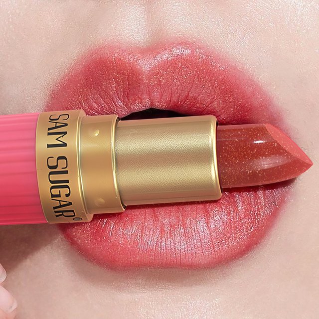 Pink Brown Metallic Glitter Lipstick Long Lasting Waterproof Shimmery Pearl Sparkling Lip Gloss Luxury Makeup