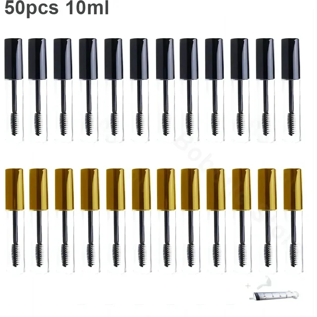 50pcs 10ml Tube de Mascara vide avec baguette pour cils Bouteille de crème pour cils avec entonnoirs