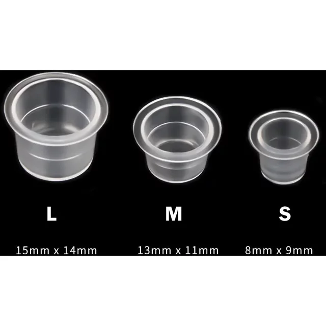 100pc S/M/L Plastic Disposable Microblading Tattoo Ink Cups Permanent Makeup Pigment Clear Holder Container Cap Tattoo Accessory