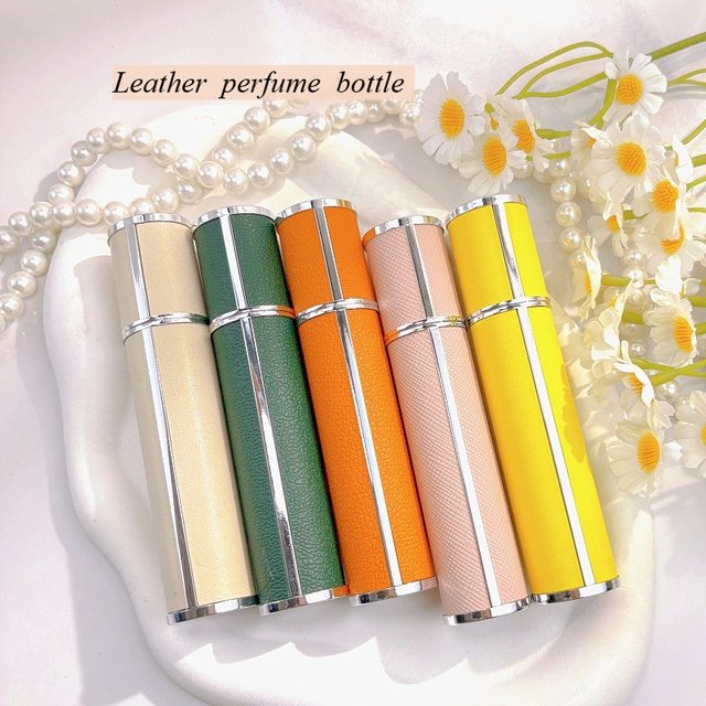 Flacon de parfum de luxe en verre de 10 ml avec étui en cuir, flacons de parfum rechargeables, vaporisateur de parfum, atomiseur de voyage
