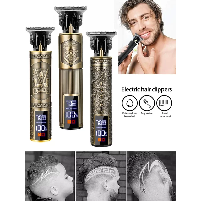 Professional T9 Hair Clipper Cordless USB Beard Trimmer Kit - Haircut Grooming Machine for Stylists Hair Cutting Tool