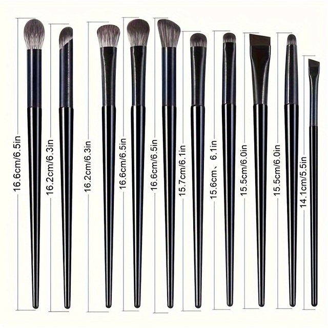 10pcs Soft Hair Eye Shadow Brush Set Eye Makeup Halo Dye Sleeping Silkworm Eyeliner Blade Eye Detail Makeup Brush