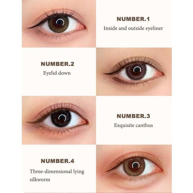 High-quality 2in1 Eyeliner Waterproof Non-Smudge Eyebrow Pen Long-lasting Black Brown Eye Makeup Cosmetics for Beginner