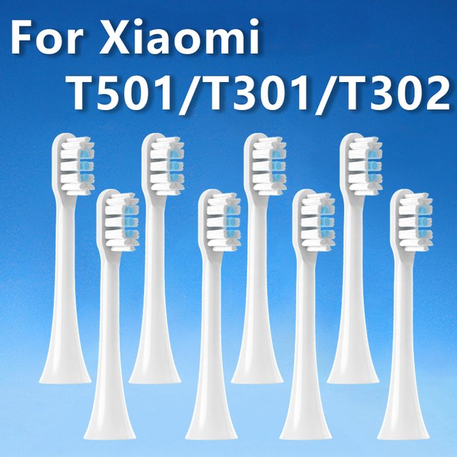 10Pcs Toothbrush Heads Compatible with Xiaomi T301 Plaque Removal Replacement Brush Heads
