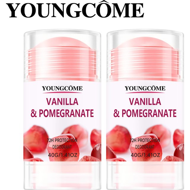 Aluminum Free Deodorant for women 1/5 Count Pomegranate and Lemon Verbena 72 Hour Odor Protection Whole Body Deodorant Sticks