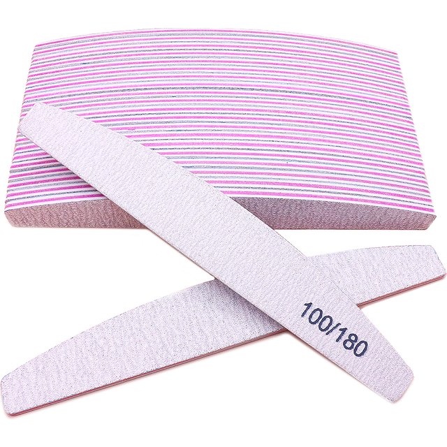 Professional Double-Sided Sandpaper Nail File Polisher Set Reusable Nail Tool 100/180 Grit Sizes for Perfect Nail Care Polishing