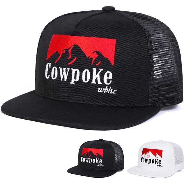 Unisex COWPOKE Letter Embroidery Hip-hop Net Hats Spring Summer Outdoor Adjustable Casual Baseball Caps Sunscreen Hat