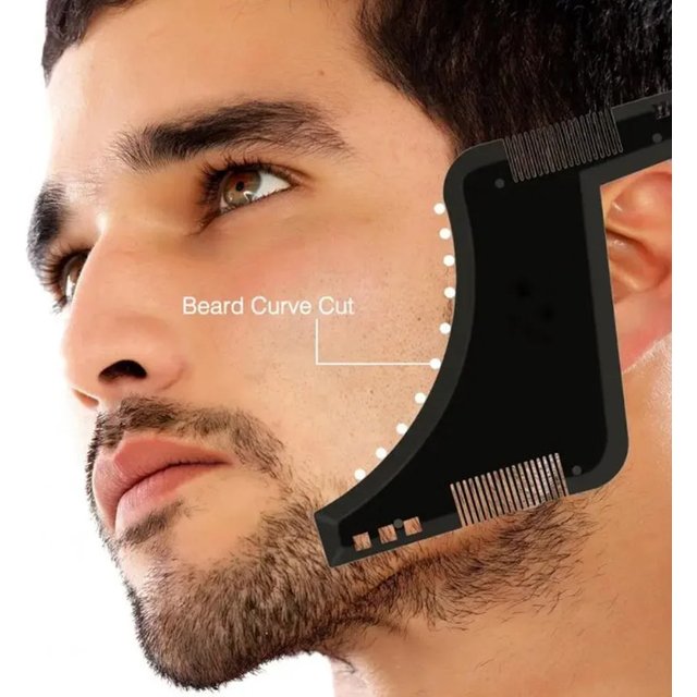 1PC Men Beard Shaping Template Comb Lightweight Flexible All In One Facial Hair Shaper Men Mustache Styling Grooming Tool