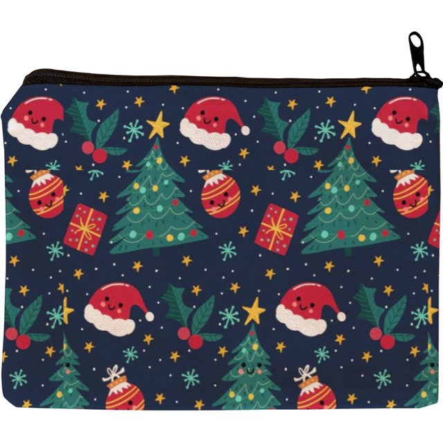 Practical Christmas-themed Cosmetic Bag Cheerful Art Durable Canvas for Ugly Sweater Parties & Daily Travel Use Post-Holiday