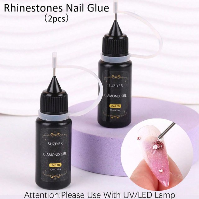 10ml Super Strong Adhesive Rhinestone Nail Gel Glue No Wipe UV LED Nail Polish Vanish Manicure Accessories For Nail Home Salon