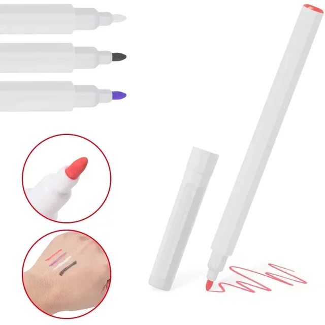 4 Color Surgical Skin Marker Pen for Permanent Makeup Eyebrow Scribe Waterproof Marker Brow Pencil Tattoo Accessories Supplies