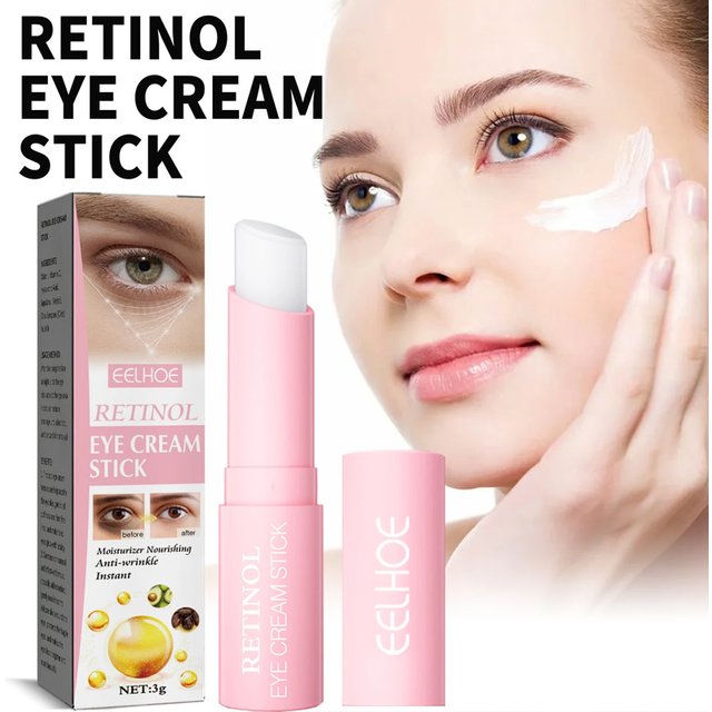 Retinol Eye Cream Stick Lifting Fade Fine Line Remove Dark Circles Eye Bags Anti Puffiness Moisturizing Smoothing Eye Skin Care