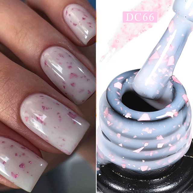 MTSSII 7ml Gold Glitter Rubber Base Gel Nail Polish Nude Semi Permanent Soak off Self Leveling UV LED Gel Varnish Nail Supplies