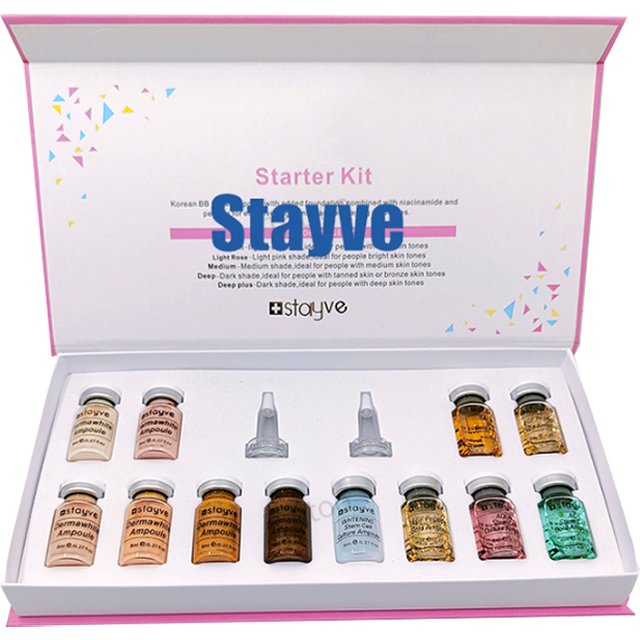 Stayve 8ml Salmon DNA Gold Ampoule Skin Booster Serum Kit Moisturizing Hydrating Firming Whitening Face Care Skin