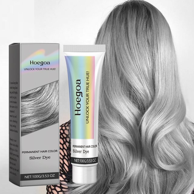 Gray Hair Dye Cream Long Lasting Silver Color Nourish Cover White Permanent Hair Styling Fashion Professional Beauty Hair Care