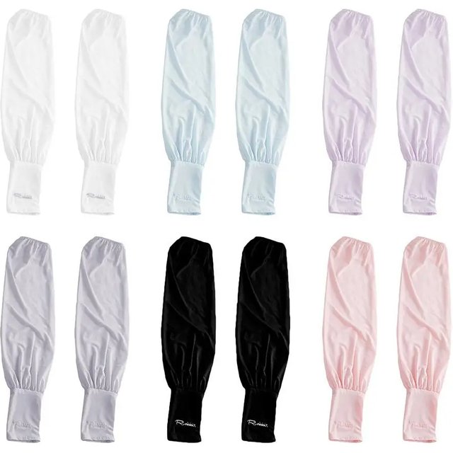 A Pair Summer Loose Sunscreen Driving Ice Silk Sleeve Female Long Length UV Protection Arm Arm Glove Sleeves Super Soft Breathab