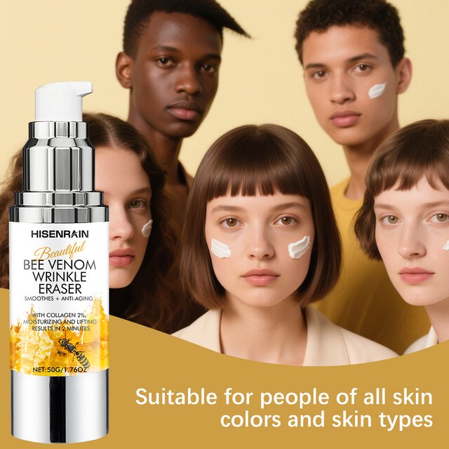 HISENRAIN Premium Bee Venom Anti-Wrinkle Cream, Vacuum Airless Pump Bottle, Lifting & Firming Moisturizer for Face & Neck.
