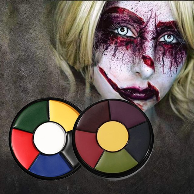 6-color zombie makeup set, SFX face painting set, Halloween, horror costumes,long-lasting and non-toxic,realistic zombie effects