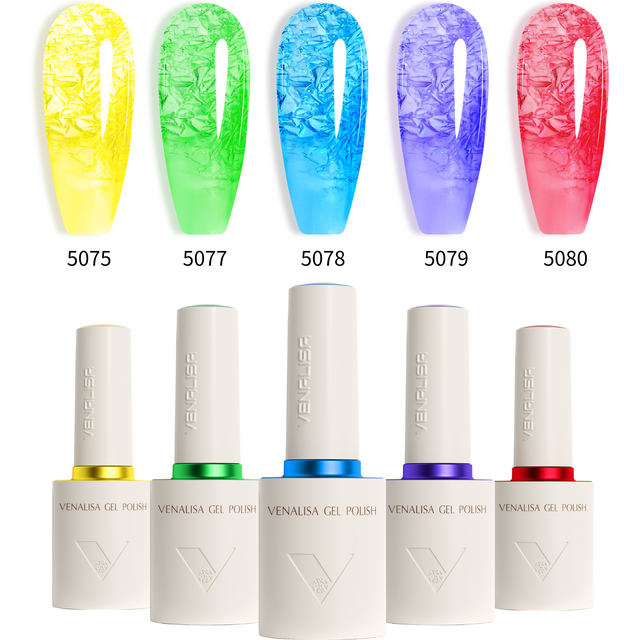 VENALISA 5pcs 10ml Jelly Gel Nail Polish – HEMA/TPO-Free, Summer Colors, Semi-Transparent UV LED Soak Off Gel, DIY Manicure Kit