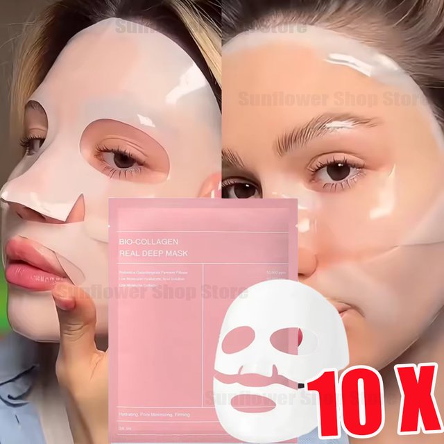 Masque facial bio-colagène, rétrécit les pores, hydratant en profondeur, masque de nuit, Anti-rides,