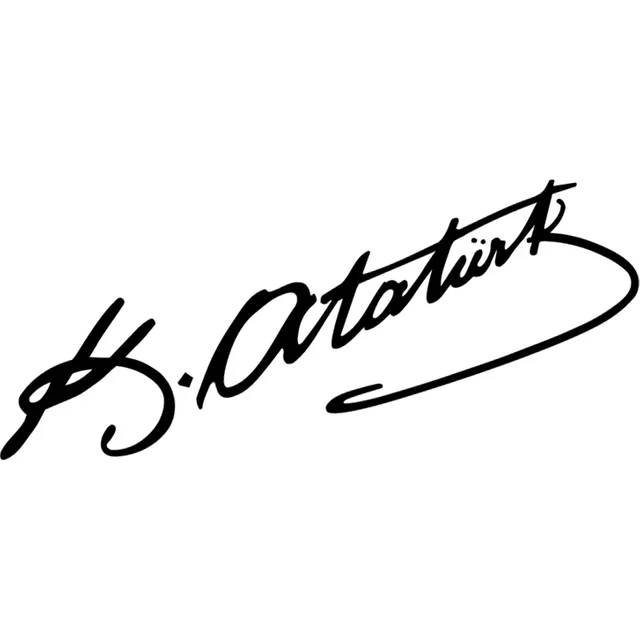 New Design For Turkey Mustafa Kemal Ataturk Signature Car Sticker KK Vinyl Funny Car Sticker Waterproof Sunscreen Sticker, 25cm