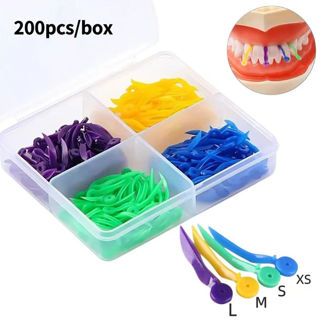 200pcs/Box Disposable Dental Tooth Gap Wedges with End Hole 4 Sizes Plastic Medical Oral Care Accessories for Dentistry Clinic