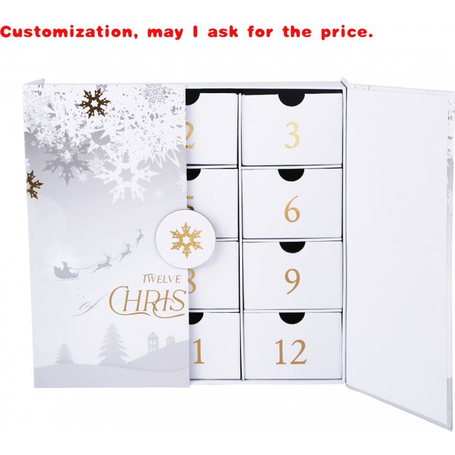 custom.Cosmetics Perfume Box Advent Calendar Cardboard Box Black Advent Calendar Packaging Box 12 Days Advent Cal
