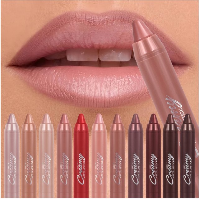 Multiple Colors Matte Lip Liner, Use As Lip Liner and Lipstick, Easy To Accurately Apply, Waterproof Long-lasting Non-stick