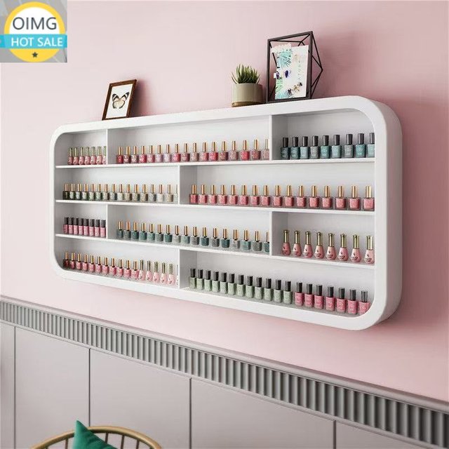 Nail Salon Display Stand Nail Polish Wall Hanging Wall with Light Shelf