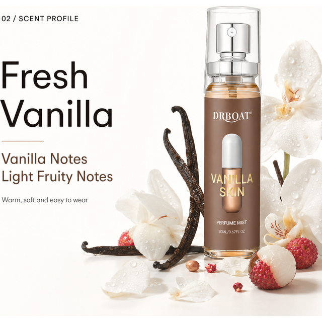 20ml Vanilla Skin Body Mist, Hair and Body Perfume for women,Pheromone Mist, Fresh Vanilla Notes Eau de toilette Fruity Notes