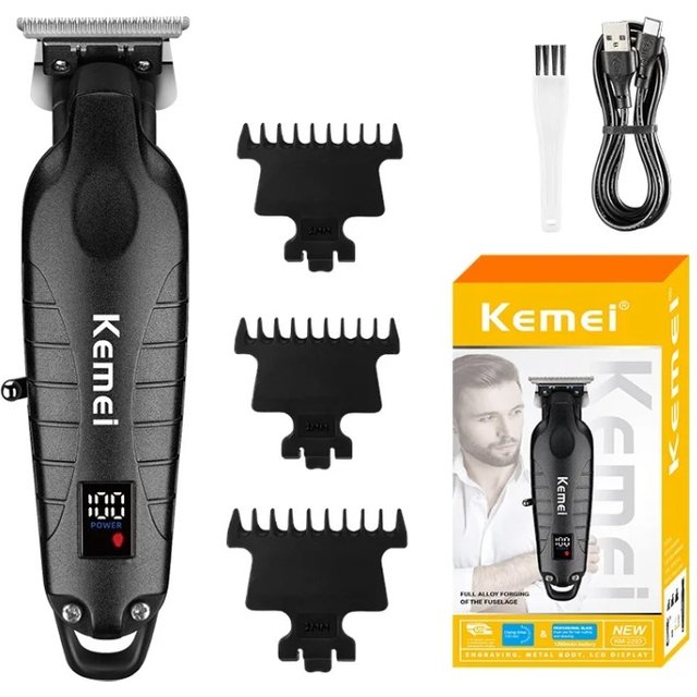 Kemei Km-2293 Barber Cordless Hair Trimmer 0mm Zero Gapped Carving Hair Clipper Professional Electric Finish Cutting Machine