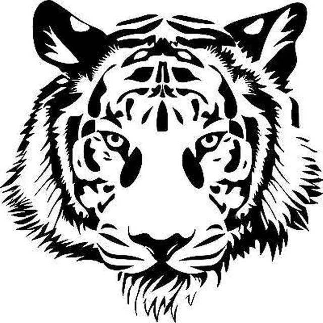 Car Stickers POWERFUL TIGER HEAD Vinyl Decals Motorcycle Decoration Accessories Waterproof Sunscreen Cover Scratches PVC,30CM
