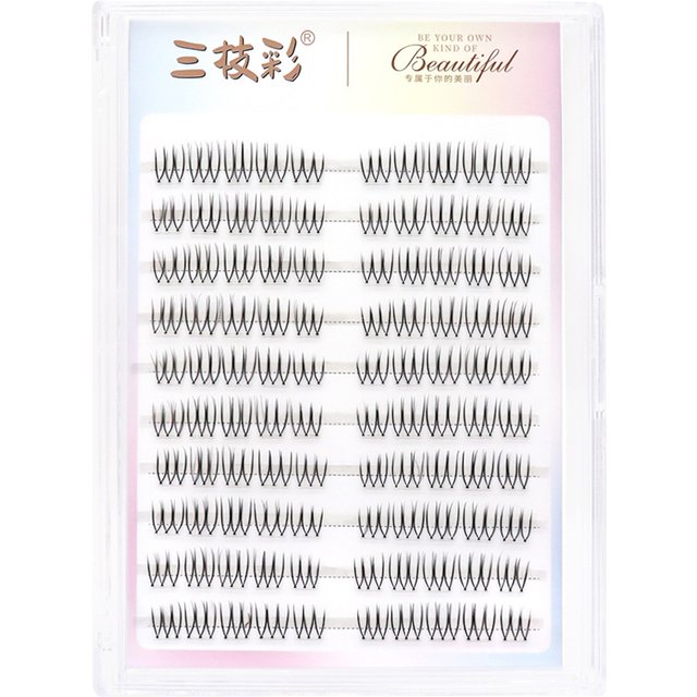 False Eyelashes C Curl 7-13mm Eyelash Clusters Natural False Lashes Extension for Beginner & Proficients Friendly Makeup Tools