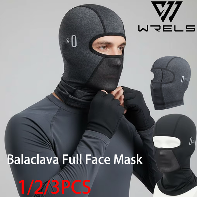 1/2/3PCS Balaclava Full Face Mask Motorcycle Sunscreen Quick-Drying Bicycle Helmet Hat Breathable Beanies With Eyeglass Hole