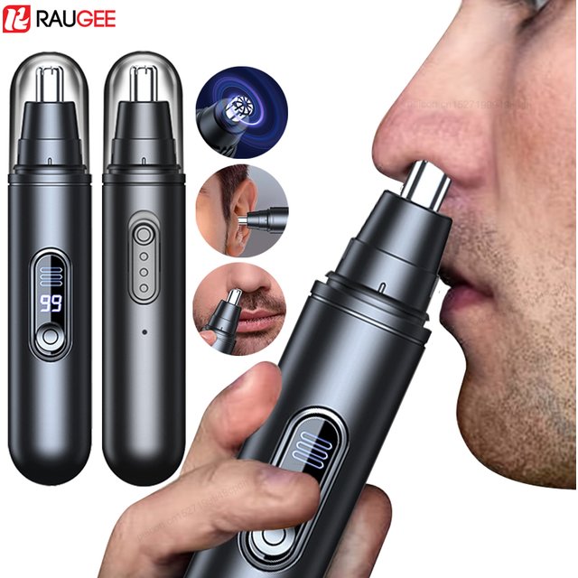 Electric Nose Hair Trimmer USB Rechargeable Nose and Ear Hair Clipper Portable Nose Hair Remover Facial Hair Removal Device