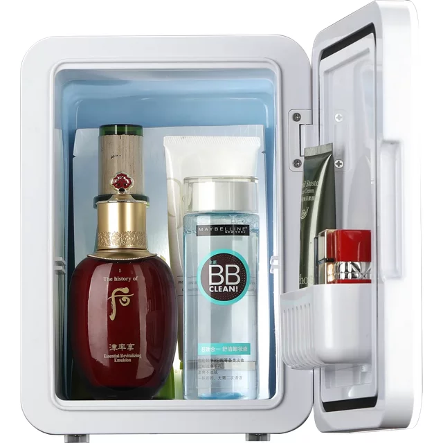 4L Mini Beauty Fridge with LED Mirror - Quiet Cosmetic Cooler for Skincare, Makeup, Food & Drinks - Perfect Gift for women