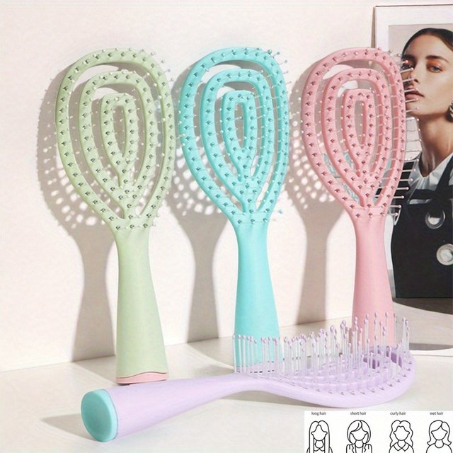 Hair Brush, Detangling Wet Spiral Hairbrush for women, Men, Kids, Vented Detangler for Blow Drying, Glide Through for All Hair T