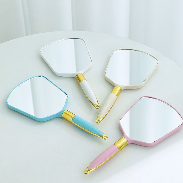 Vintage Handheld Makeup Mirror High-definition Vanity Mirror with Handle Hand Mirror SPA Salon Makeup Vanity