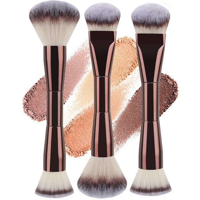1PCS Dual-ended Makeup Brush Reversible Kabuki Makeup Brushes Contour Brushes for Foundation Concealer Cream Cosmetics Bronzing