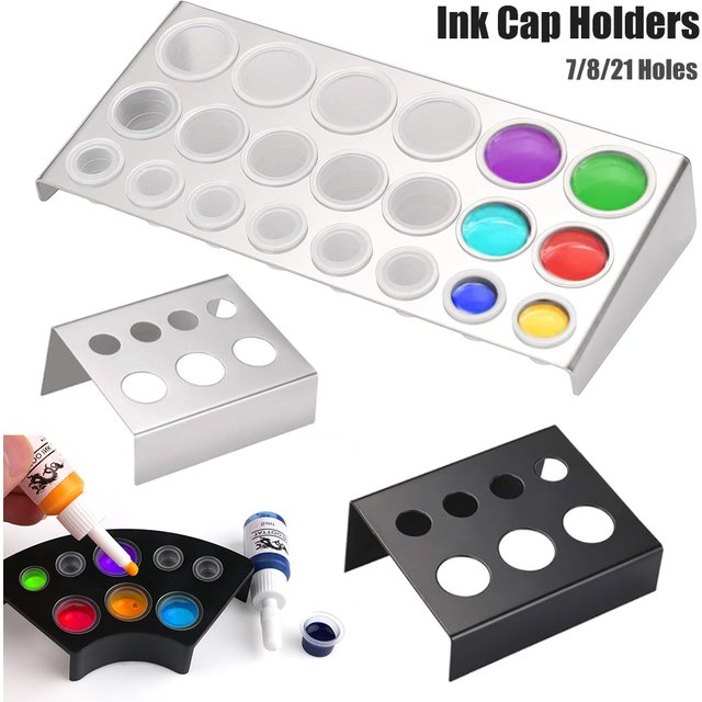 7/8/21 Holes Tattoo Ink Cup Holder Stand Tattoo Tool Pigment Container Makeup Accessories for Body Art Tattoo Supplies