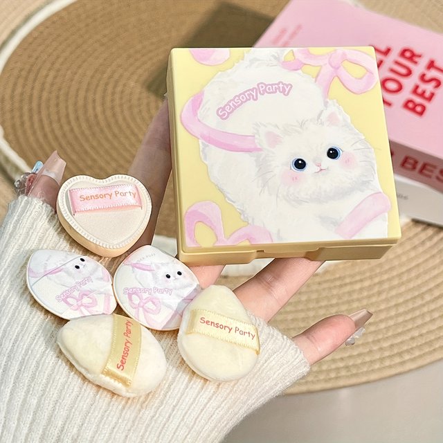 Ultra-Soft Thumb Makeup Sponge Set Plush Non-Absorbent for Dry & Wet Application Cute Portable Design Ideal Gift