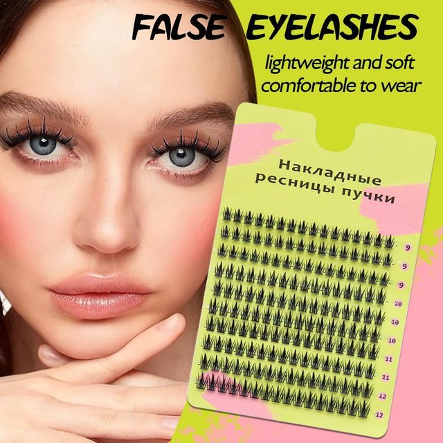 Natural Cluster Lashes False Eyelashes Extension Soft Wispy Cat's Eyes Volume For Party Makeup Large Capacity