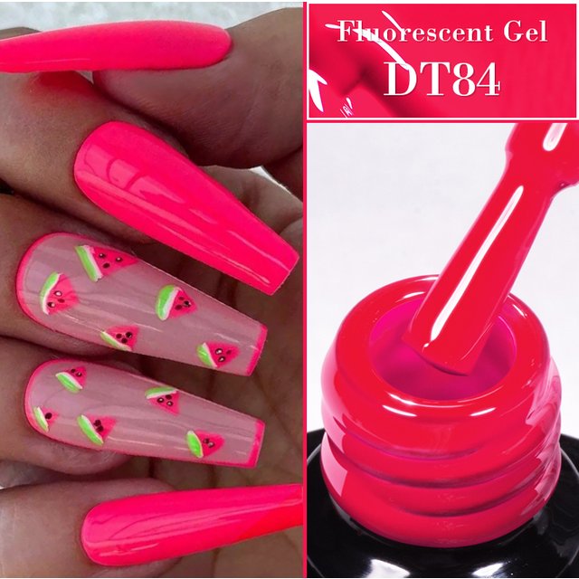 7ML Fluorescent Gel Nail Polish Neon Red Yellow Green Summer Color Semi Permanent Varnish Nail Art Soak Off UV LED Gel Manicure