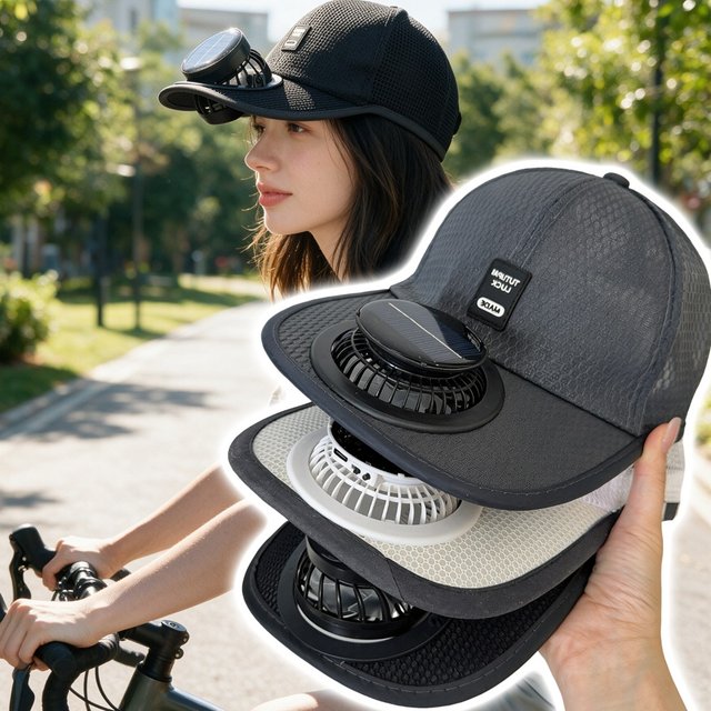 Solar Fan Hat Cooling Summer Baseball Cap USB Rechargeable Sun Shade Mesh Hat Motorcycle Bicycle Outdoor Sunscreen Hats Unisex