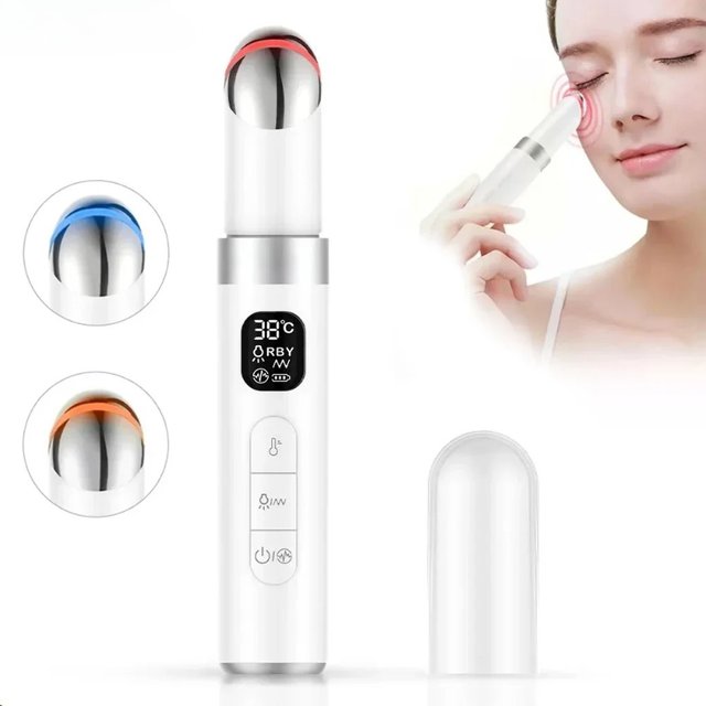EMS Eye Beauty Device Microcurrent Temperature 45℃ Heating Remove Eye Bags Dark Circles Wrinkles Relax beauty Skin Care Tool